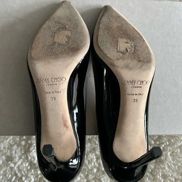 Jimmy Choo Romy Black Patent Leather Women's Pumps - Picture 3 of 8